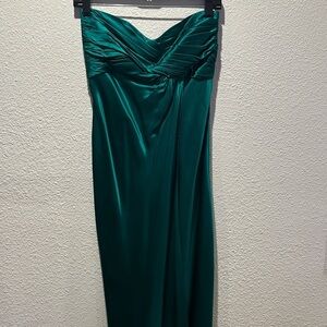 Banana Republic Strapless Dress in Teal 100% Silk